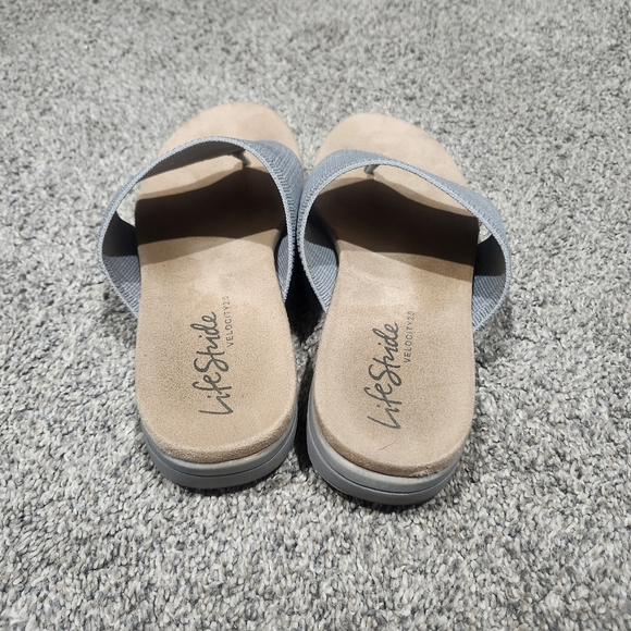Lifestride Stylish Gray Knit Slip-On Sandals Womens Size 11 Wide - Picture 5 of 6